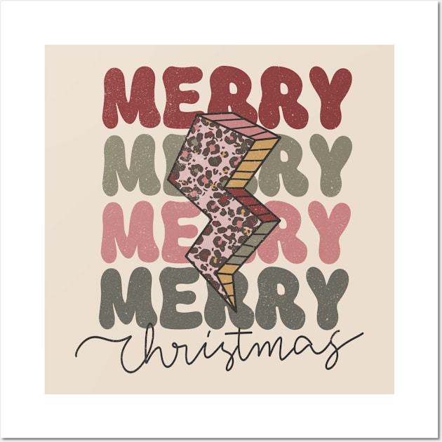 Merry Christmas Retro Design Wall Art by Mastilo Designs